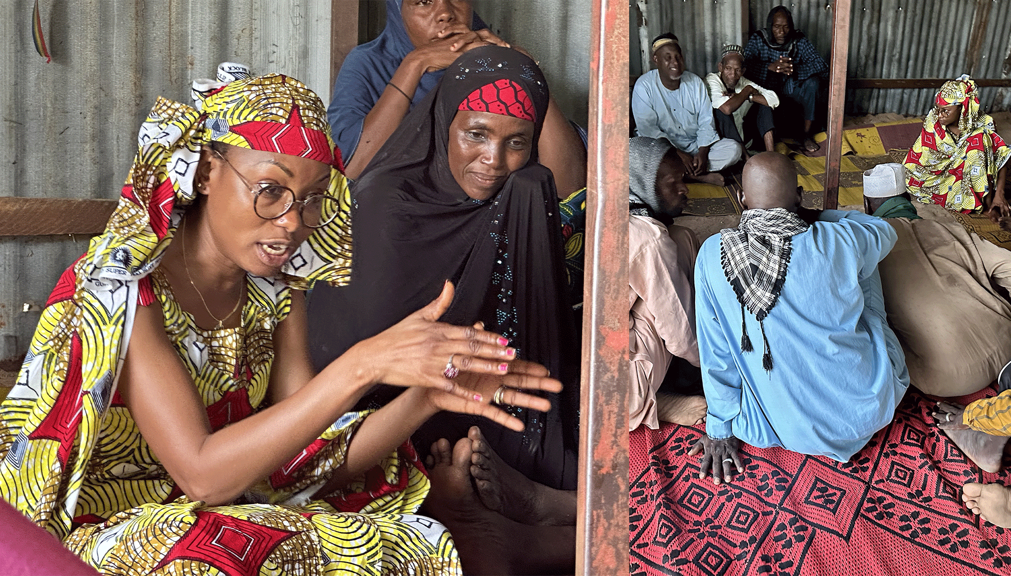 Mme HINDOU Oumarou Ibrahim en face du groupement féminin et les chefs communautaires à Woro Dolé